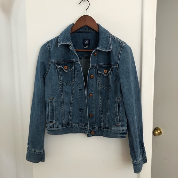 Gap 1969 distressed denim jacket Xs from 2011 bronze buttons! - Picture 10 of 14